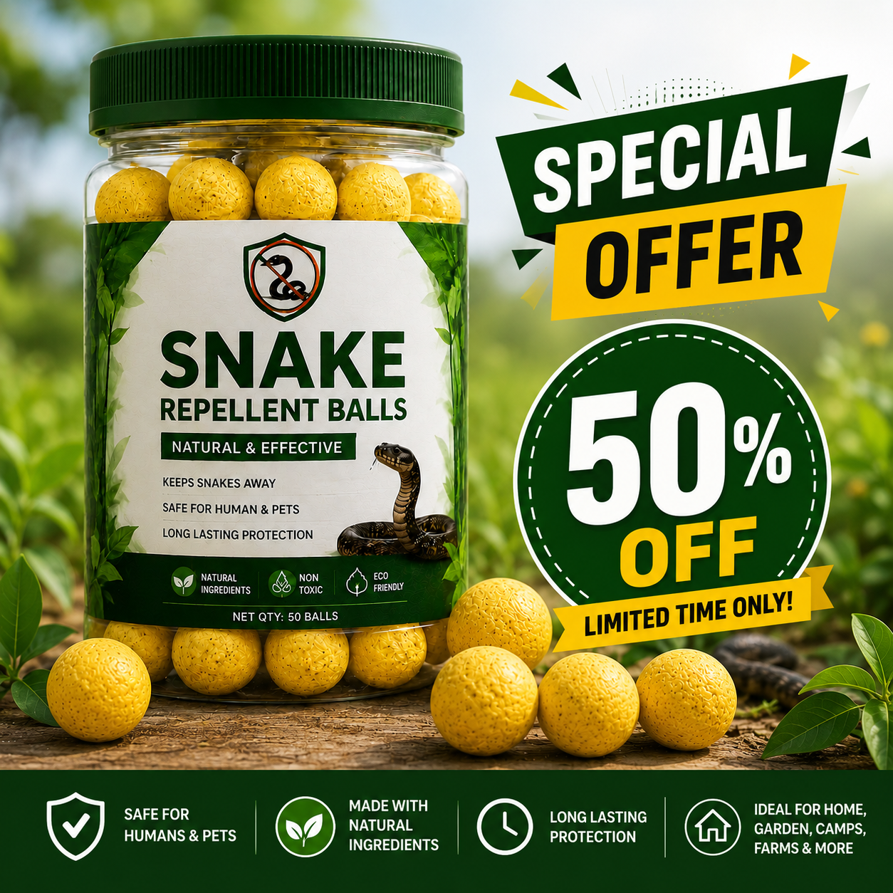 Snake Repellent Balls(50% 0ff Today)